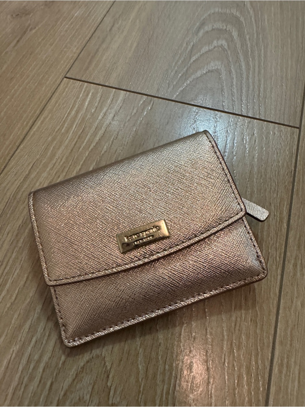 Kate Spade Metallic Rose Gold Bifold Wallet